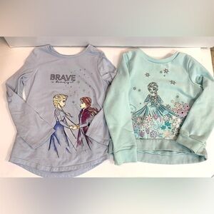 2 Girls Disney Frozen Long-Sleeve Shirt (ADAPTIVE) and Sweatshirt Size 5